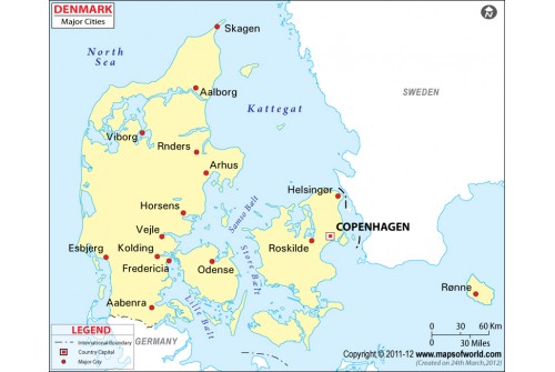 Denmark Map with Cities