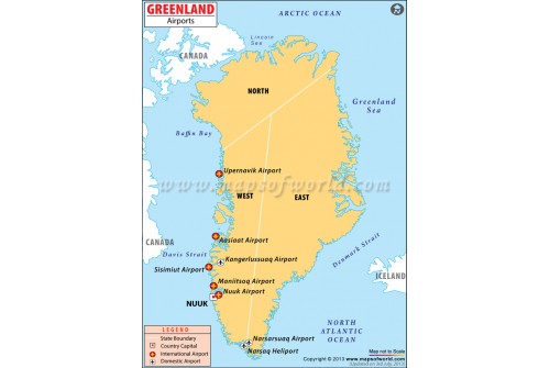 Greenland Airports Map