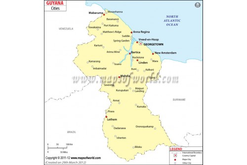 Guyana Cities Map
