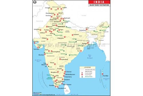 India Map with Tourist Places