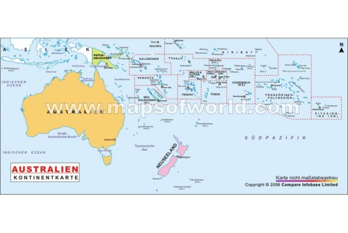 Australien Kontinent Politisch Karte