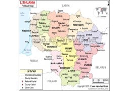 Political Map of Lithuania - Digital File
