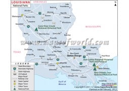 Louisiana National Parks Map - Digital File