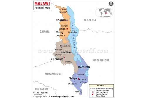 Malawi Political Map