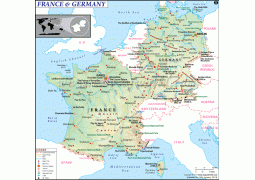 France and Germany Map - Digital File