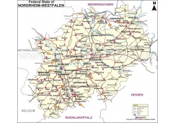 Nordrhein-Westfalen Map - Digital File