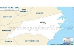 North Carolina Outline Map - Digital File
