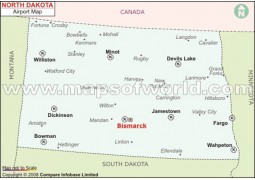 North Dakota Airports Map - Digital File