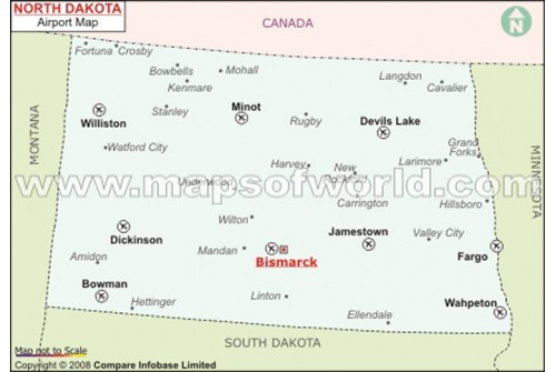 North Dakota Airports Map