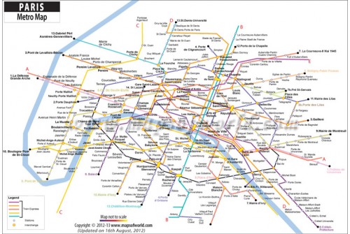 Buy Paris Metro Map Online from Map Store
