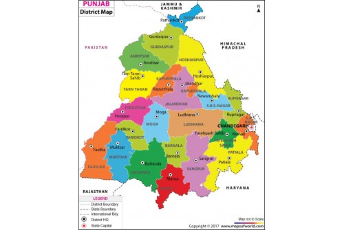 Map of Punjab, India