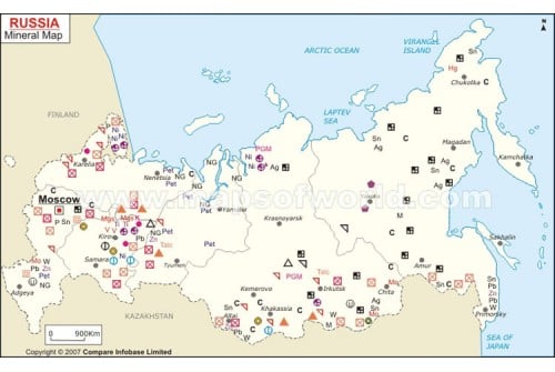 Russia Mineral Map