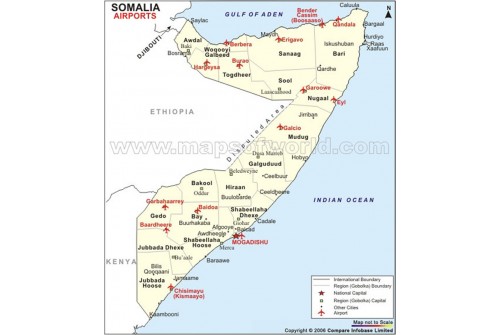 Somalia Airports Map