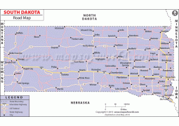 South Dakota Road Map - Digital File