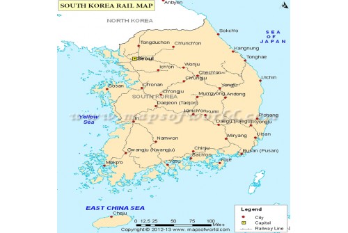 South Korea Train Map