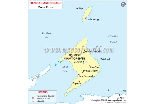 Trinidad and Tobago Cities Map