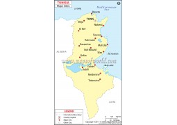 Tunisia Cities Map - Digital File