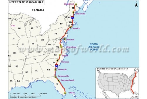 US Interstate 95 Map