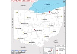 Cleveland Location Map, Ohio - Digital File