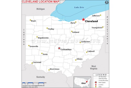 Cleveland Location Map, Ohio