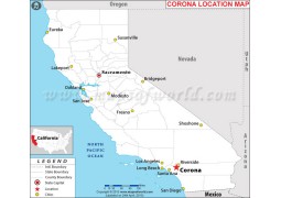 Corona Location Map, California - Digital File