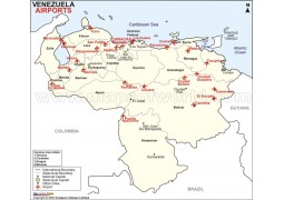 Venezuela Airports Map - Digital File