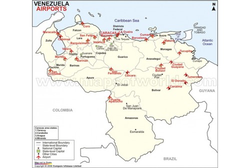 Venezuela Airports Map