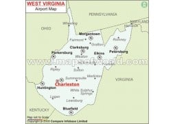 West Virginia Airports Map - Digital File