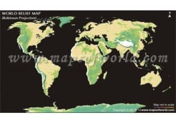 World Physical Map in Robinson Projection - Digital File