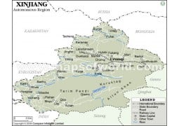 Xinjiang Province Map - Digital File
