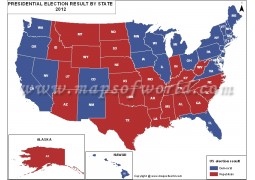 Map of US: Presidential Election Result 2012 - Digital File