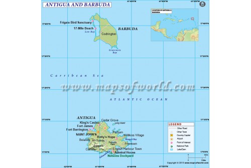 Antigua-Barbuda Country Map