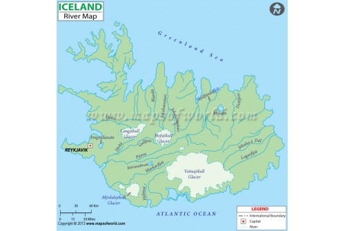 Iceland River Map