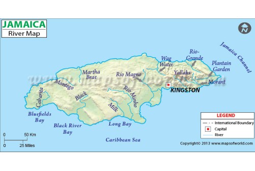 Jamaica River Map
