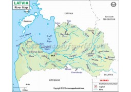 Latvia River Map - Digital File