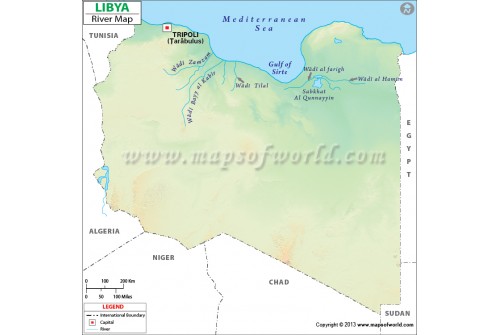 Libya River Map