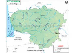 Lithuania River Map - Digital File