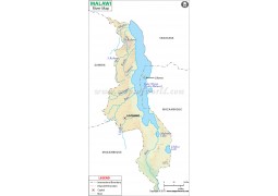 Malawi River Map - Digital File
