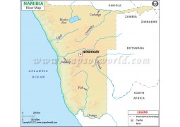 Namibia River Map - Digital File