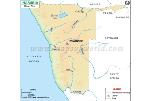 Namibia River Map