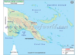 Papua New Guinea River Map - Digital File