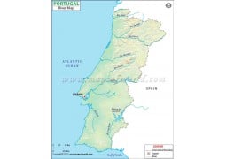 Portugal River Map - Digital File