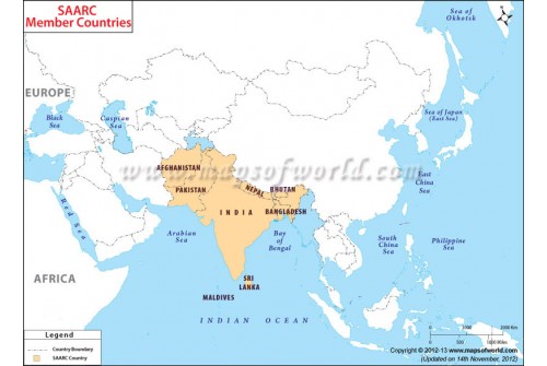 SAARC Countries Map