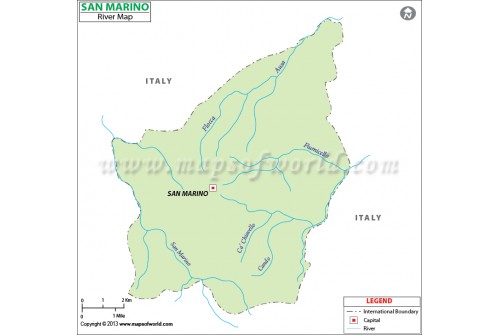 San Marino River Map