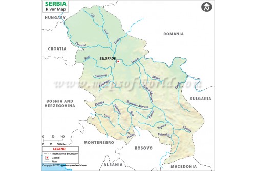 Serbia River Map