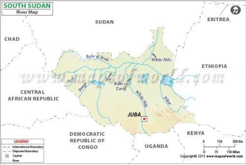 South Sudan River Map