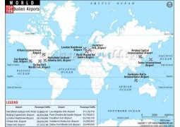 World Busiest Airports Map - Digital File