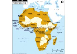 Coastal Countries of Africa Map - Digital File