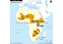 Landlocked Countries of Africa Map - Digital File