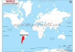 Argentina Location on World Map - Digital File